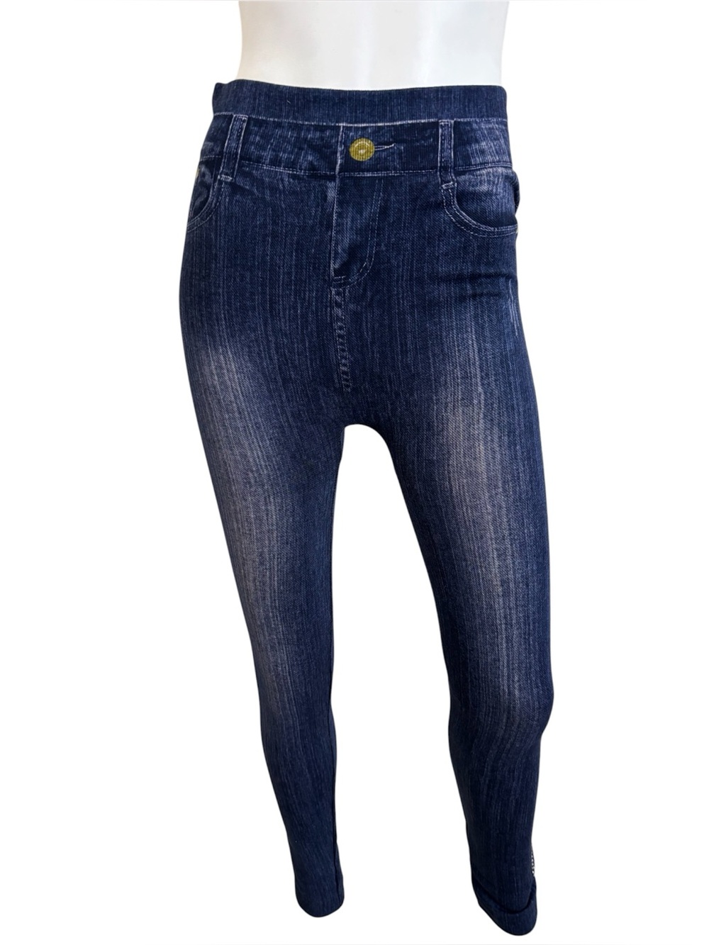 Women's Dark Wash Stretch Jeggings - Navy Blue